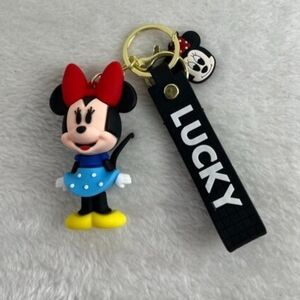 Minnie Mouse Keychain with Red and Blue Accents
